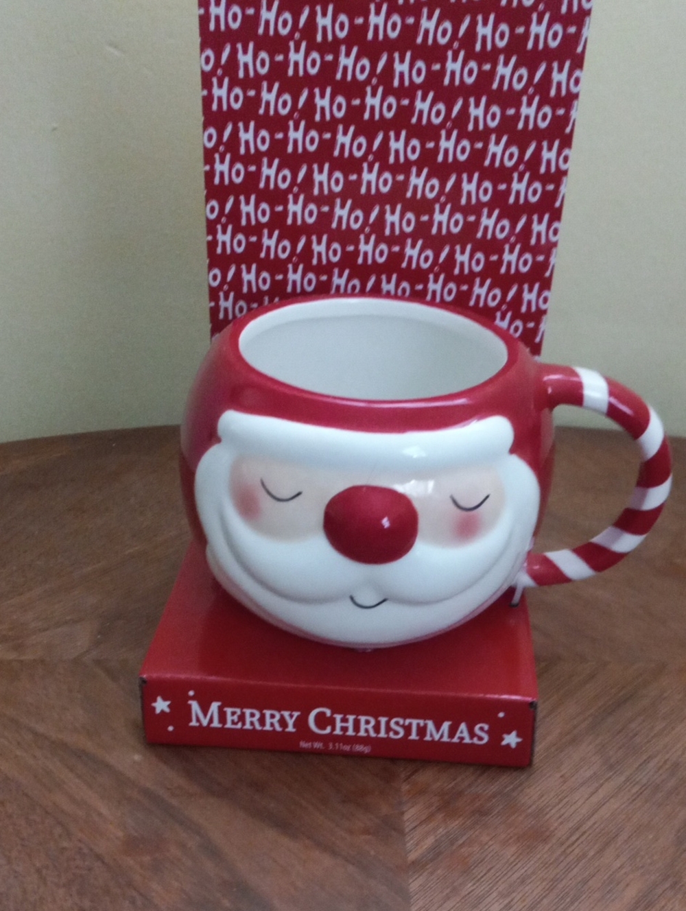 Source Unknown Red and White Santa Face Holiday Mug